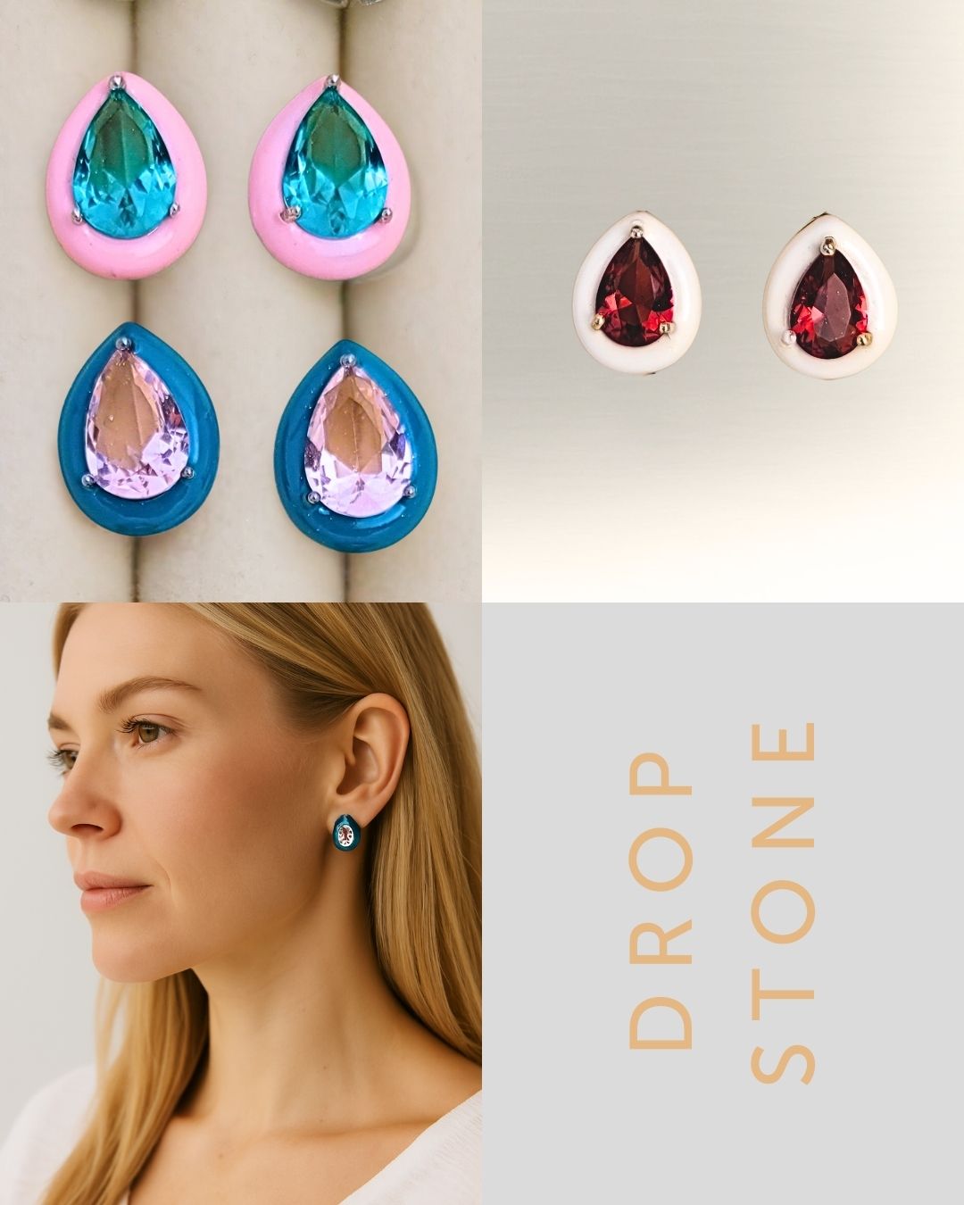 Drop Stone – Delicate Crystal Earrings - Soul PipaEarrings