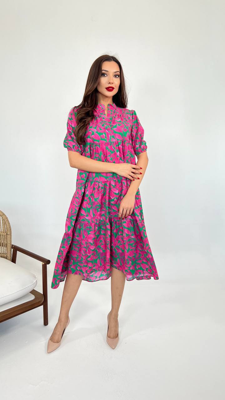 Natal Midi Dress Green & Pink - Soul PipaDresses
