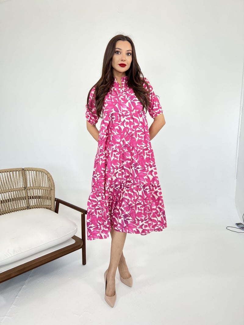Natal Midi Dress Pink & White - Soul PipaDresses