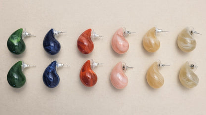 Acryl Drop Mini - Colorful Marbled Acrylic Earrings - Soul PipaEarrings
