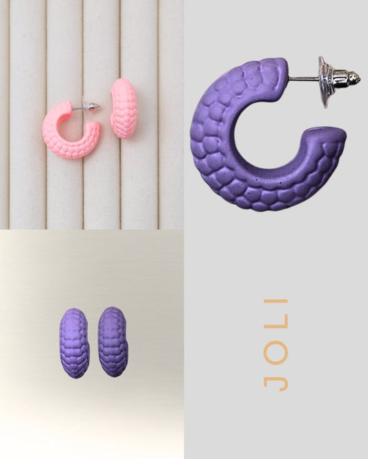 Joli – Colorful and Textured Hoop Earrings - Soul PipaEarrings
